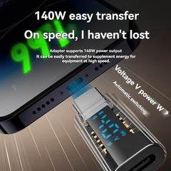 USB C Adapter LED Wattage Display 140W 40Gbps 8K USB C Extension PD3.1 Type1656