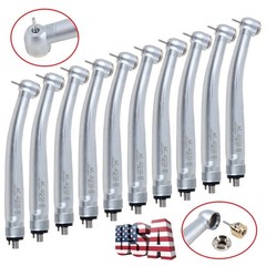 10 YABANG NSK Style Dental High Speed Handpiece Push Button 4Holes Air Turbine