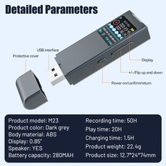 16/32/64GB Digital Voice Recorder USB Recording Device Dictaphone MP3 Player New