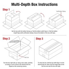 Box USA MD242412 Multi-Depth Corrugated Cardboard Box 24″ L x 24″ W x 12″ H, Kra