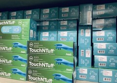 Ansell TouchNTuff AHP92675XL Disposable Blue Nitrile Gloves, X-Large – 100 Count