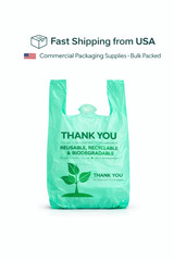 Biodegradable T-Shirt Grocery Shopping Bags Large 22×6.5×12 0.5 Mil Pick Qty