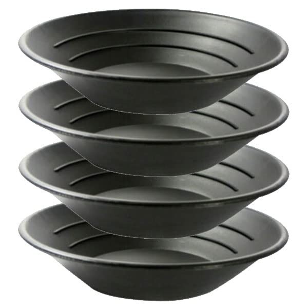 Sluice Monkey (4) 10″ PANNING Gold Pans – Black
