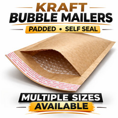 Kraft Brown Bubble Mailers Padded Shipping Envelopes Self Seal Bags #0 #2 #4