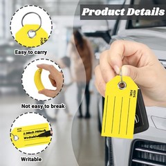 250 Pcs Yellow Key Tags with Labels and Rings: 1.38 X 2.76 Inches, 250 Labels, C