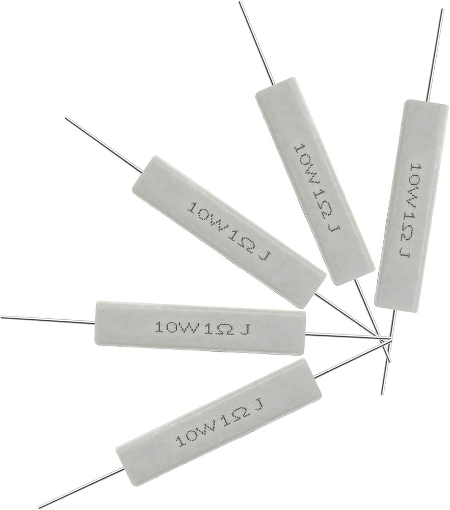 10PCS 10W 1 Ohm Ceramic Resistor, Power Resistor Assortment Ce Size: 10W 1 Ohm