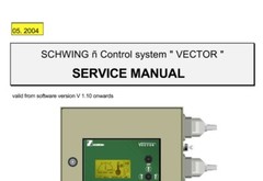 Schwing Vector Control System Operations Teach Mode SERVICE MANUAL