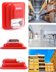 Wired Emergency Fire Alarm Station, 12 / 24V DC Wired Sound and Light Fire Alarm