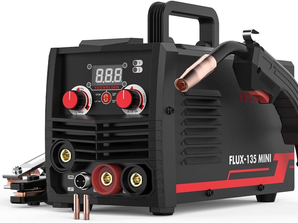135Amp MIG Welder,110V Flux MIG/Lift TIG/Stick 3-in-1 Welding Machine