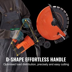 VEVOR 14” Portable Electric Concrete Saw with Water Pump and Blade Wet/Dry