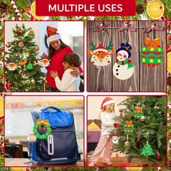 60PCS DIY Christmas Wooden Ornaments Unfinished Wood Slices Paintable Craft Kit