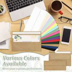 50 Pcs Kraft #10 Business Envelopes, Self Seal Standard Envelopes, Windowless Bu