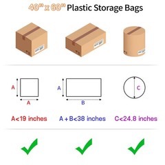 40″ x 60″ Extra Large Clear Plastic Storage Bags, 4 Pack Huge Waterproof Stor…