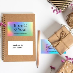 240Pcs Thank You Cards for Small Business, 6 Unique Styles of Holographic Gratit