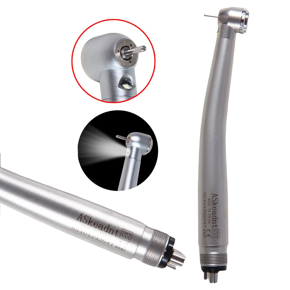 Dental Fiber Optic E-generator High-Speed LED 3-Way Spray Handpiece Torque 4HOLE