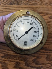 Vintage Brass Steam Pressure Gauge U.S. Gauge Co. 0-300psi Steampunk