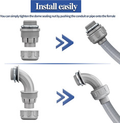 1 Inch 100 FT Liquid-Tight Conduit and Connector Kit Non Metallic Flexible Condu