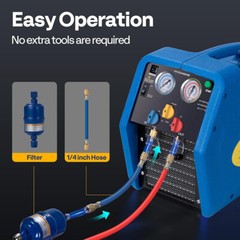 Portable Refrigerant Recovery Machine R1234yf R32 3/4HP AC HVAC Recycling Tool
