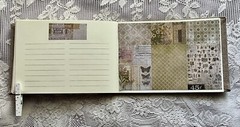 junk journal hand made canvas lace raffia bow 6 1/2 x 9 1/4 in. approx 80 pgs.