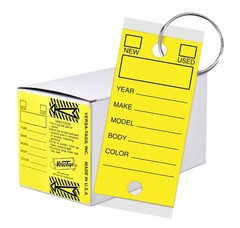 Self Laminating Self Protecting Versa Tags Key Tags with Rings 250 per Box