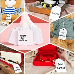 1000 Garage Sale Price Tags Size #5 White Merchandise Hang String Strung Garment
