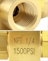 2 Pack 1/4″ NPT Brass Instrument 3 Way Ball Valve, L Port Panel Mounted Instrume
