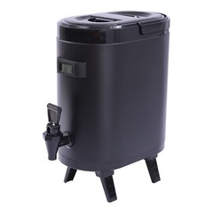 11.42*7.09*12.6in 2.11Gal Black Oval Insulated Beverage Dispenser W/ Thermometer