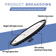 500W Super Bright Warehouse LED UFO High Bay Lights Factory Shop GYM Light Lamp