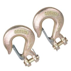 (2) 3/8″ Grade 70 Steel Heavy Duty Forged Clevis Slip Hook With Safety Latch