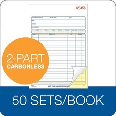 20 Pack Adams Sales Order Book, 2-Part, Carbonless, White/Canary 5-9/16 x 8-7/16