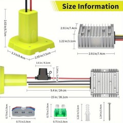18V to 12V Comverter Transformer Compatible with RYOBI 18V Battery,2 pack