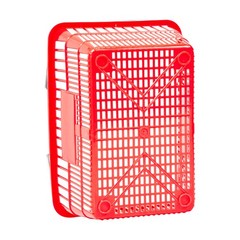Uimoso 12 Stackable Plastic Shopping Baskets with Handles, Red for Grocery Use