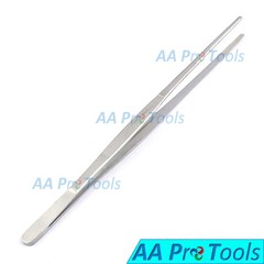 NEW 12” 30cm Silver Stainless Steel Long Food Tongs Straight Tweezers Kitchen