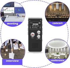 USB Rechargeable Voice Recorder 16GB – Noise-Cancellation for Optimal Clarity