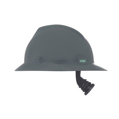 Msa Safety 475367 V-Gard Slotted Full Brim Hard Hat, Fas-Trac Iii Suspension,