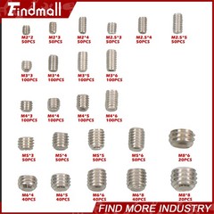 1500PCS Fully Threaded Hex Socket Set Screw Assortment Kit 304 Stainless Steel