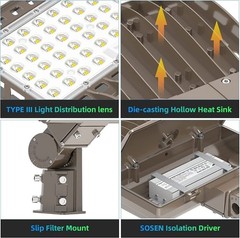 LED Stadium Lights 400W Commercial Shoebox Parking Lot Lighting AC100-277V IP65