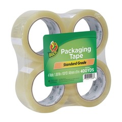 Duck Brand Standard Packaging Tape Refills – 4 Extra Long Rolls of Clear Pack…