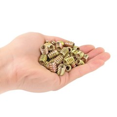 80 Pack M6x15mm Wood Threaded Inserts Hex Socket Metal Nut Fastener Set