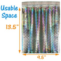5-100 Pack Holographic Bubble Mailers, 4 sizes Metallic Glamour Padded Envelopes