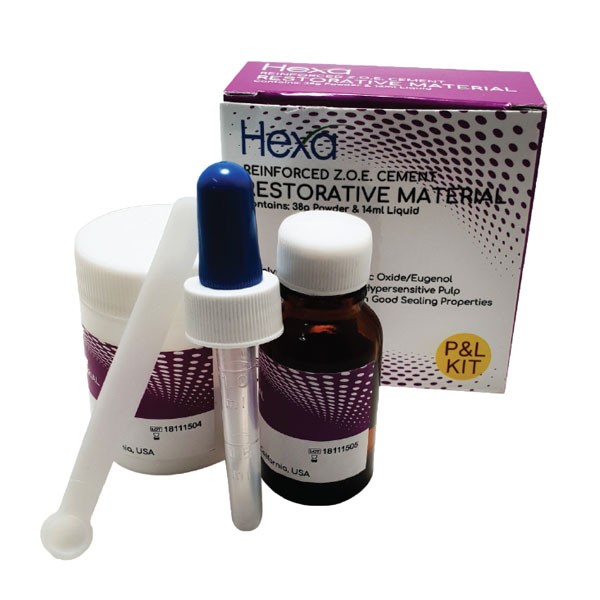 Hygedent RM-1001 Hexa Restorative Material Z.O.E. Cement 38g Powder 14m Liquid