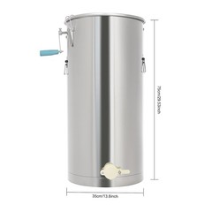 2 Frame Honey Extractor Stainless Steel Manual Honey Press Extractor with Bucket