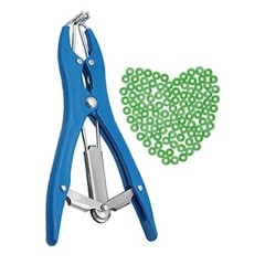 Livestock Castration Bander with 100 Pieces Castrator Rings for Lambs and