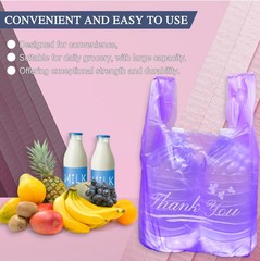100PACK Purple Lavender Scent Thank you bags, 100PCS T shirt bags, To Go Bags…