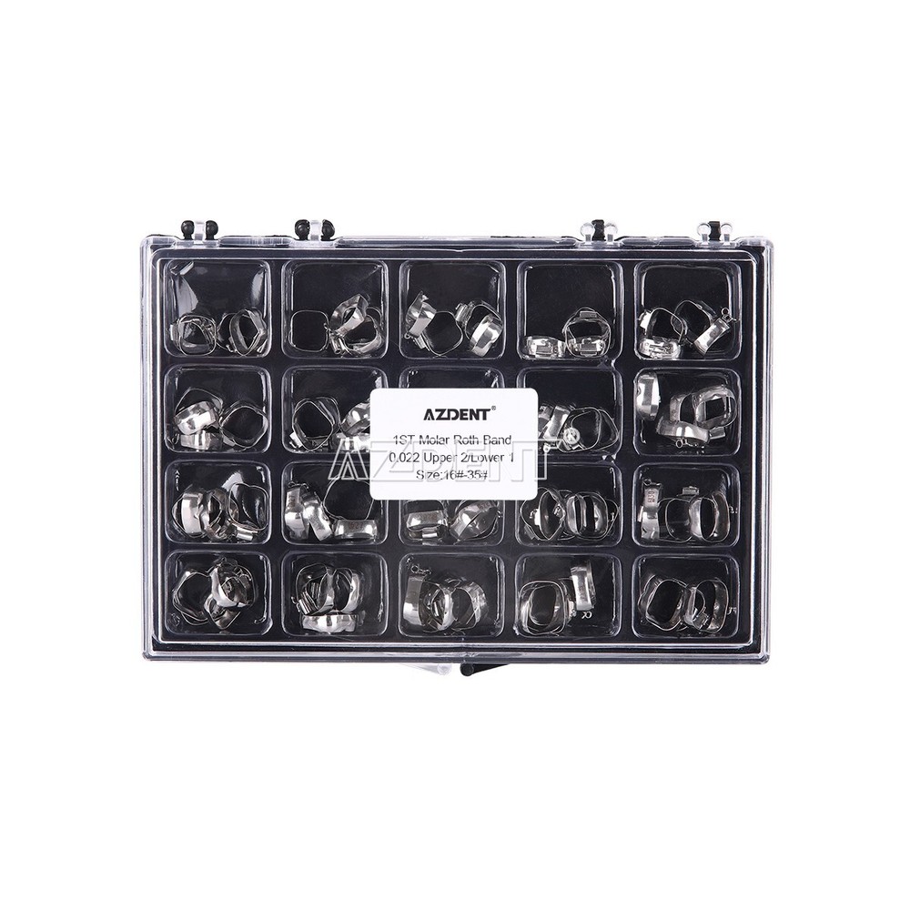 AZDENT Dental Orthodontic Bands With Buccal Tube 1st Molar Roth/MBT 022″ 16#-35