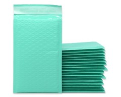 4×8, 6×10, 8×12, 10×15, 14×20 Cyan Aqua Mint Colored Poly Bubble Mailers!