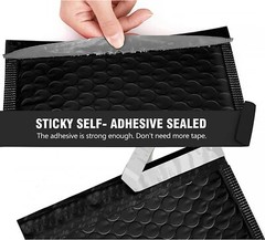 1000 #000 4×8 Black Poly Bubble Padded Envelopes Self-Sealing Mailers