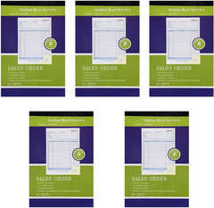 5 Pack Large Sales Order Book Receipt Invoice Duplicate Carbonless Copy 50 Sets