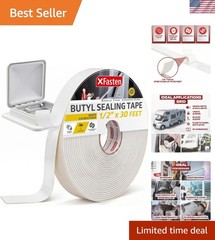 White Butyl Sealant Tape 1/2″ x 30 ft – Airtight & Waterproof Protection