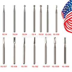 10-100Pcs Dental Carbide Burs fit for High Speed Handpiece Round Cone Bur FG 1.6